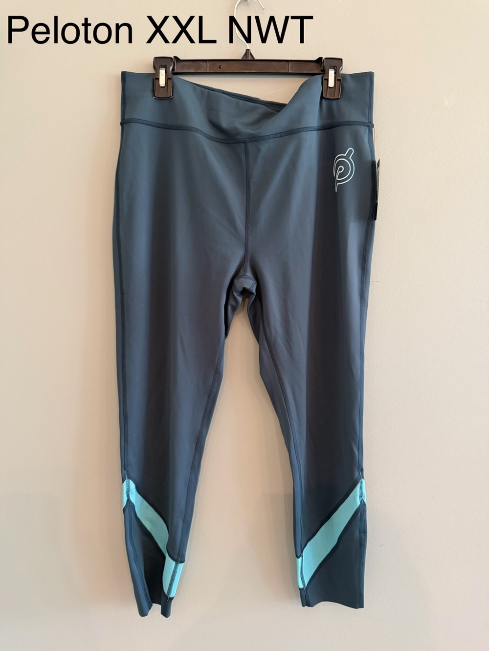 Peloton Women's Slate Blue Leggings with Teal Accents